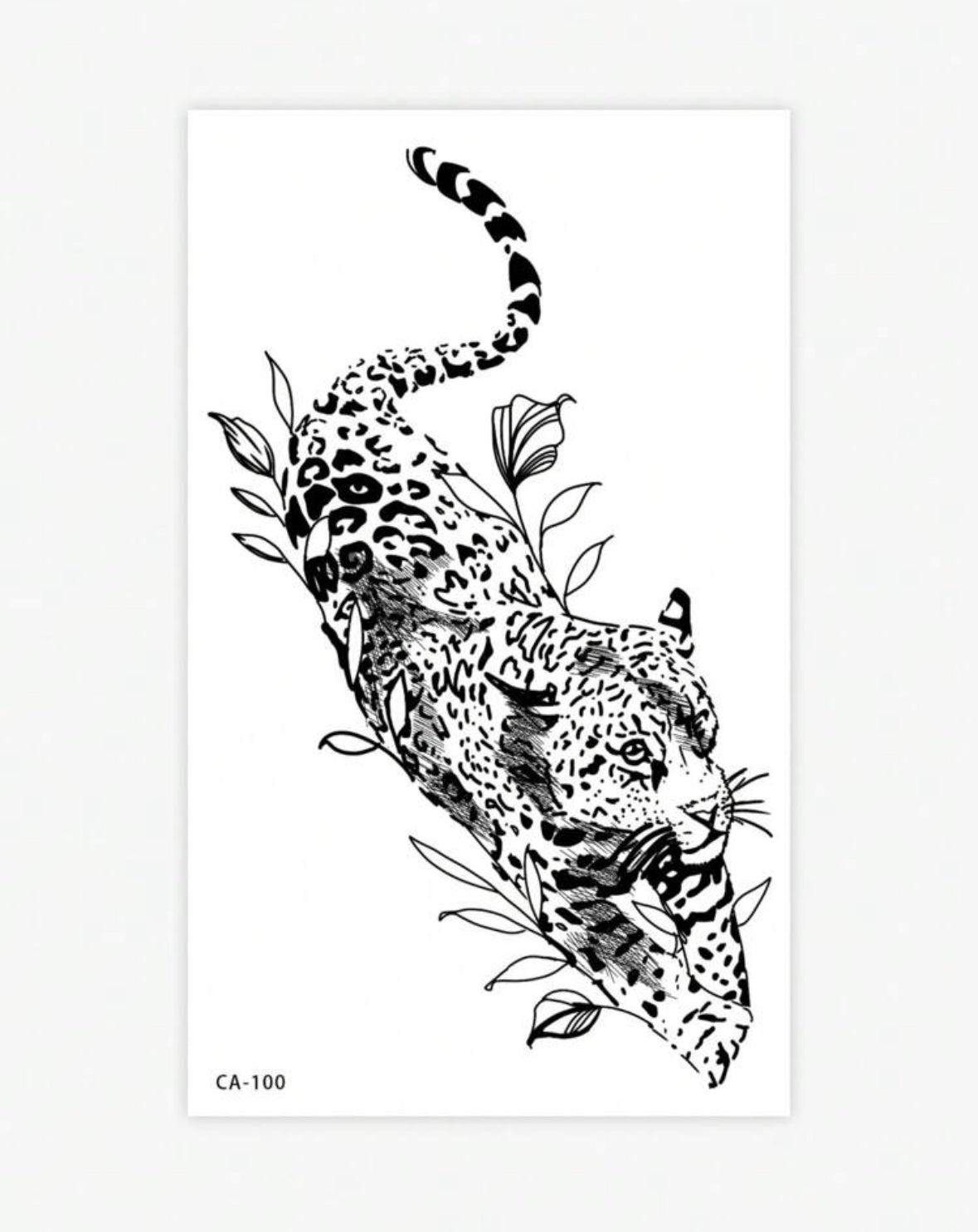 Tatouage Temporaire Léopard Artistique – Design Sauvage et Élégant