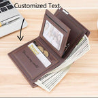 Portefeuille en cuir PU photo et texte personnalisé