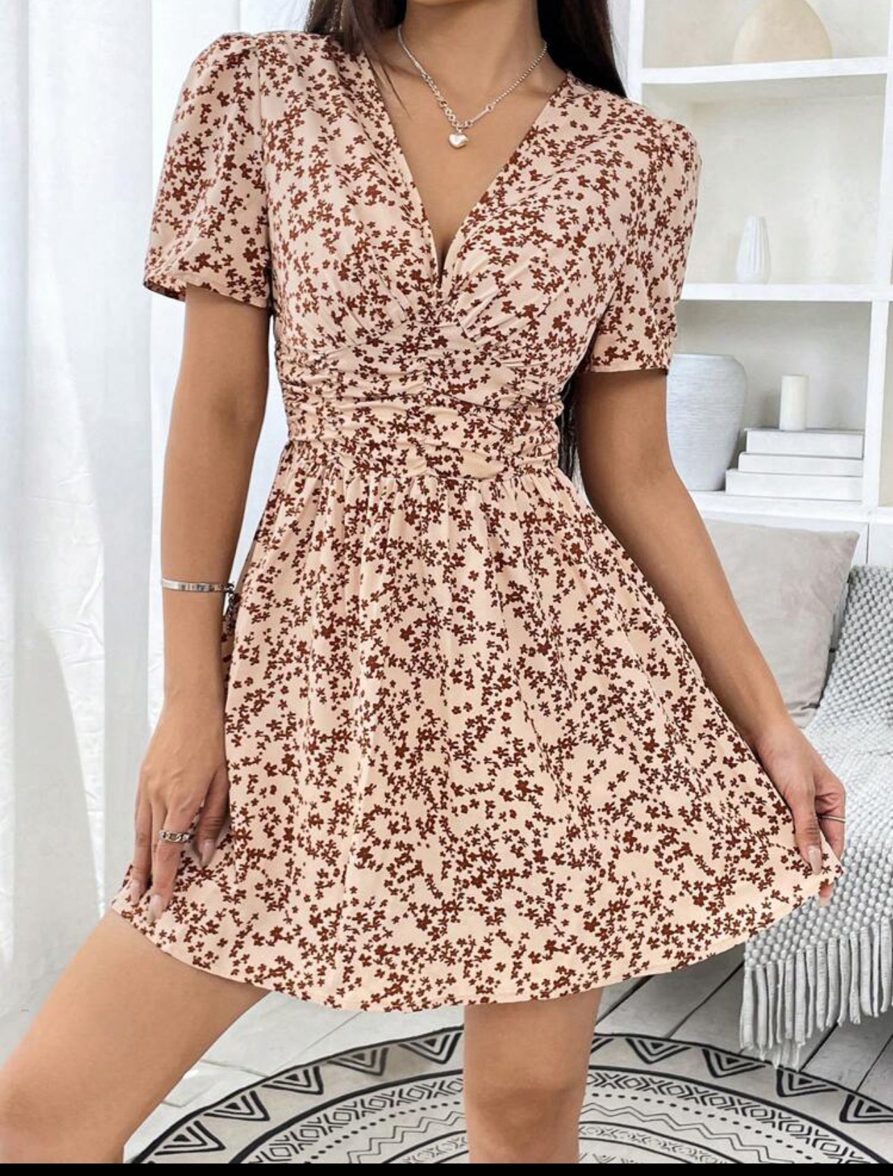 PETITE Robe Imprimé Floral À Ruché