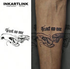 Tatouage Temporaire “Trust No One” - Design Intense et Expressif