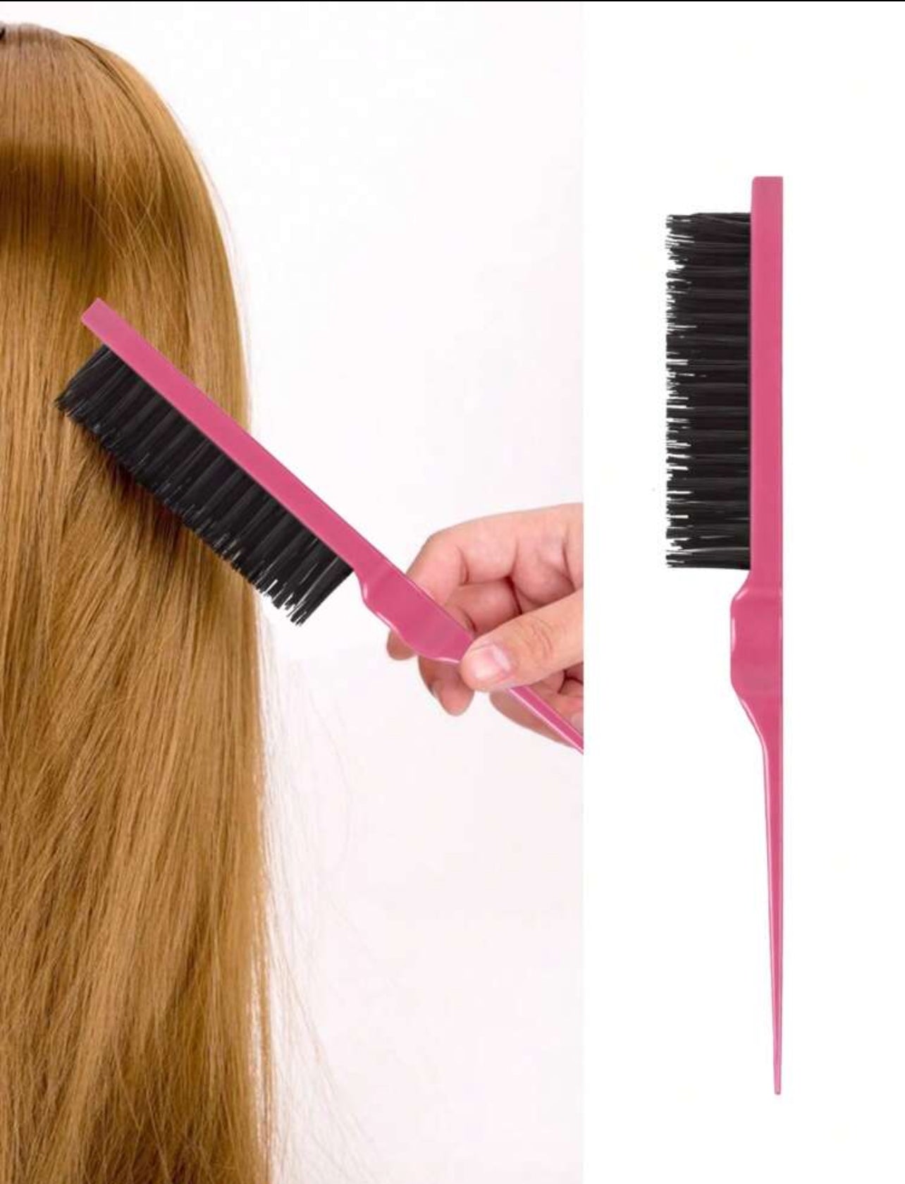 Ensemble de 3 peignes de coiffure comprenant une brosse à bords, un peigne à queue de rat et une brosse à taquiner pour vous aider à coiffer facilement une variété de coiffures différentes. Contrôle des bords pour satisfaire vos besoins capillaires.