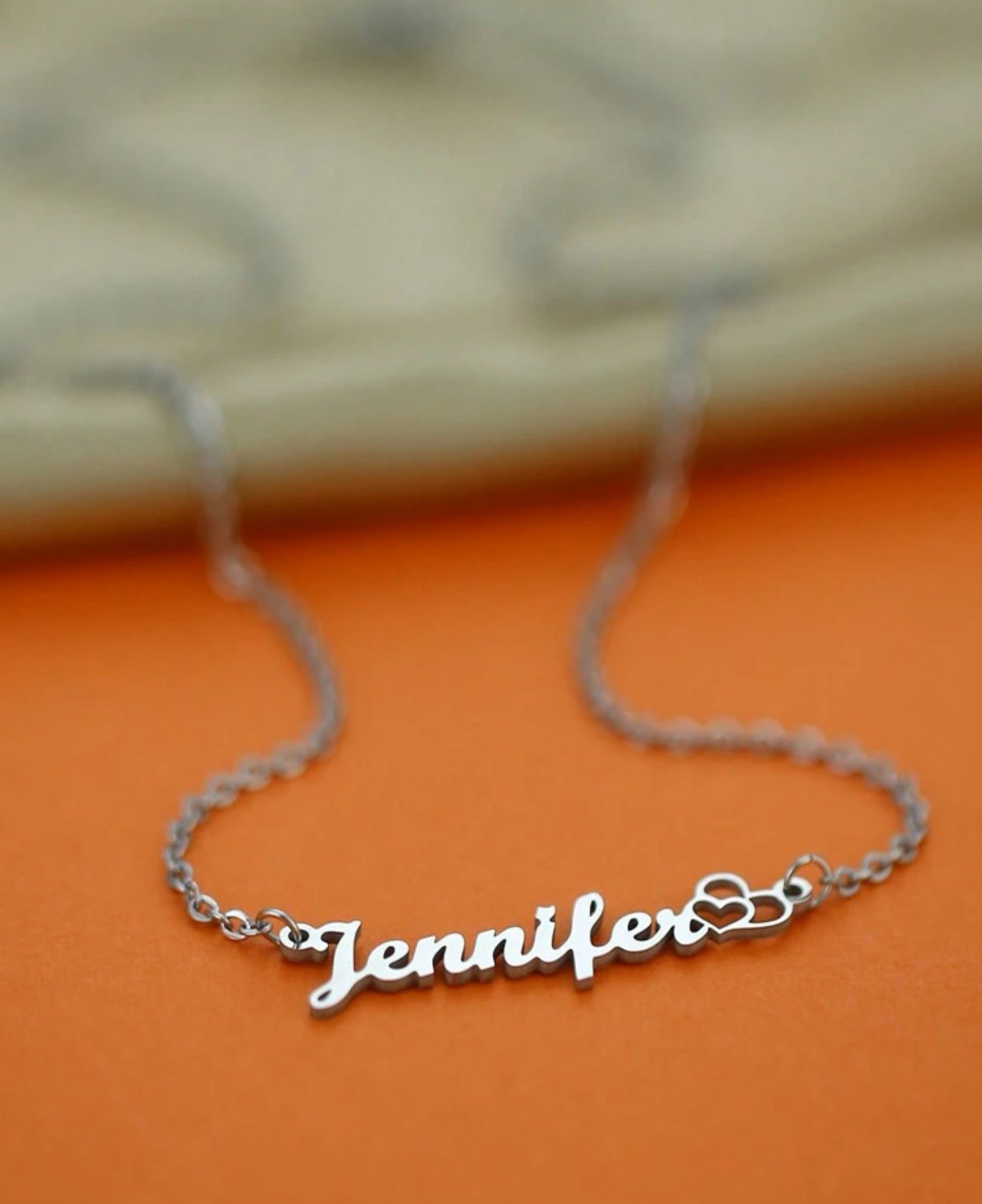 Collier personnalisé en argent avec cœur