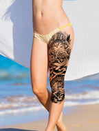 Tatouage Temporaire Bras Complet - Montre & Crâne