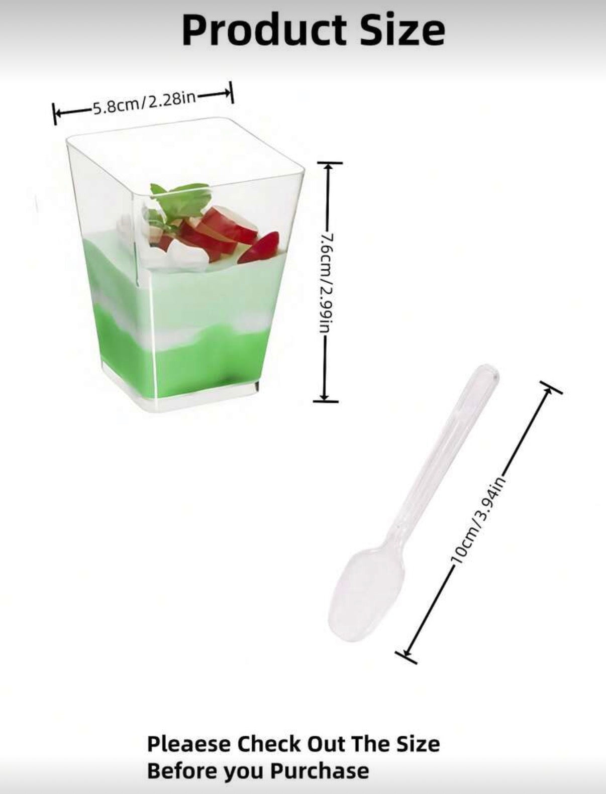 Lot de 80 Verrines Carrées Cristallines avec Couvercles et Cuillères – Format 150ml – Idéal Traiteurs et Événements