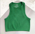 Crop Tops Côtelés en Tricot