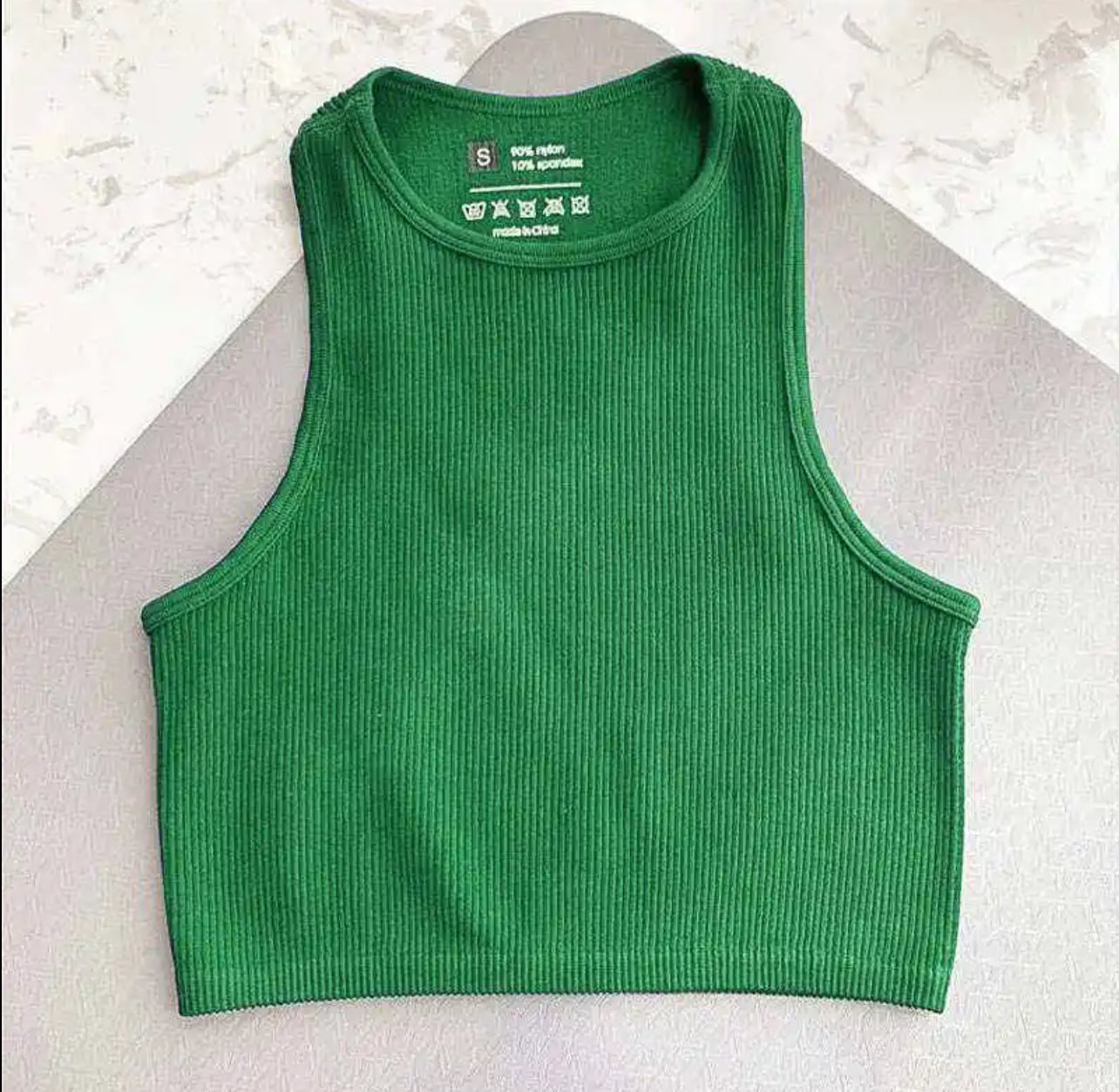 Crop Tops Côtelés en Tricot