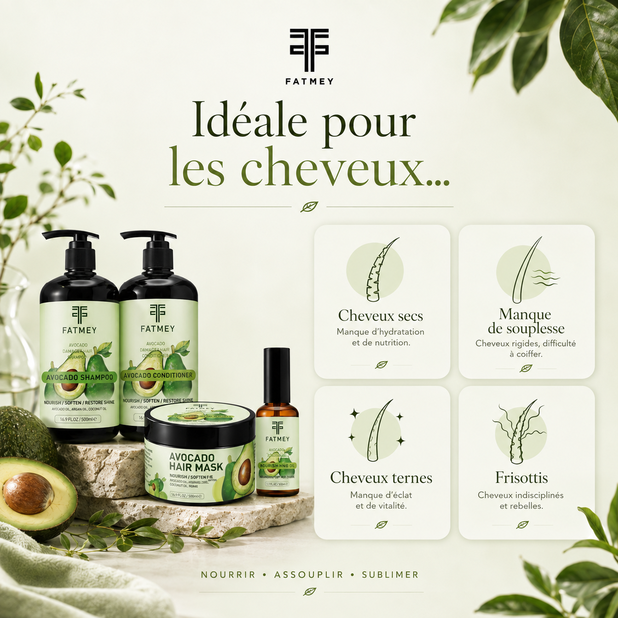 Routine Nourrissante à l’Avocat – 4 Soins | FATMEY