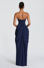 ROBE LONGUE CYRA - BLEU MARINE
