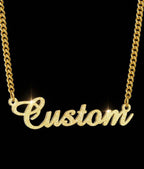 Collier personnalisé en acier inoxydable plaqué or 18 carats