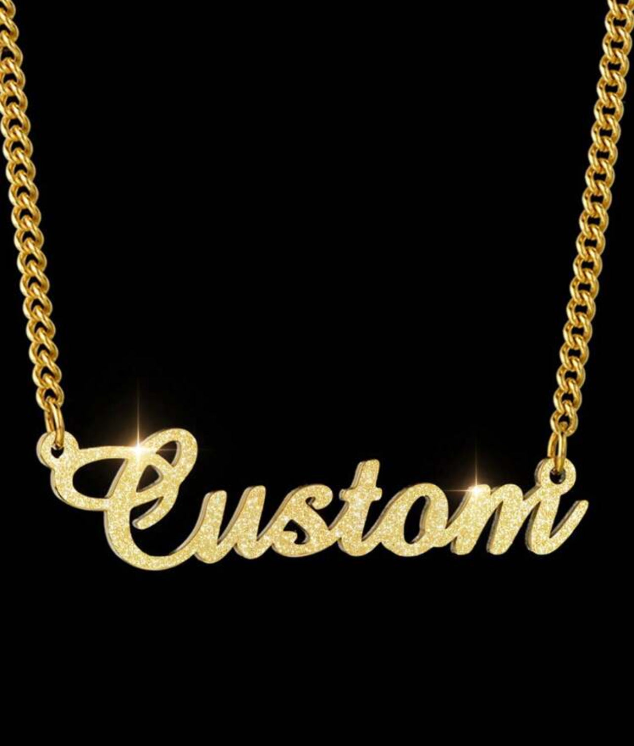 Collier personnalisé en acier inoxydable plaqué or 18 carats