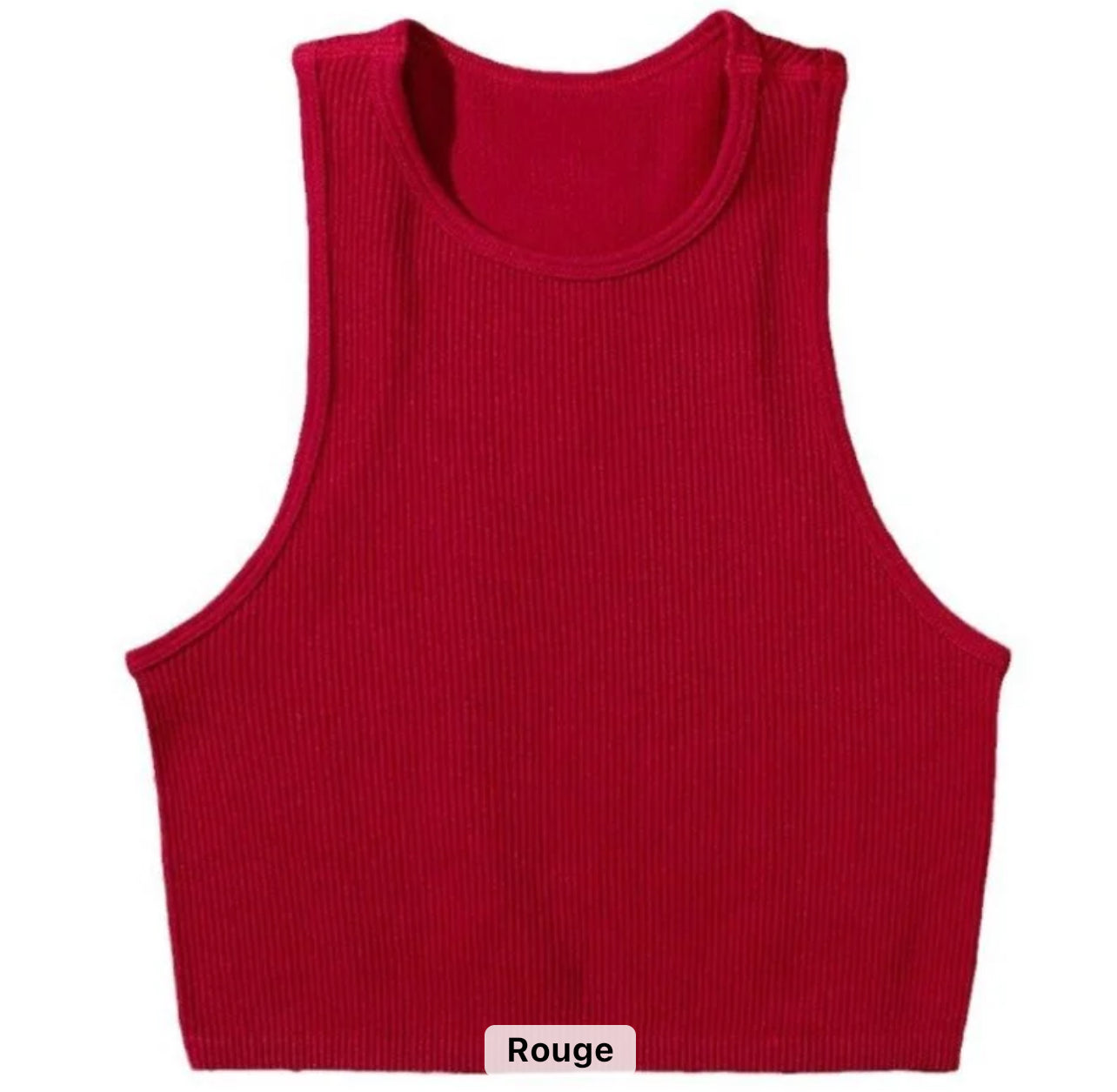 Crop Tops Côtelés en Tricot