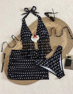 Ensemble Maillot de Bain 3 Pièces Floral & Voile de Plage
