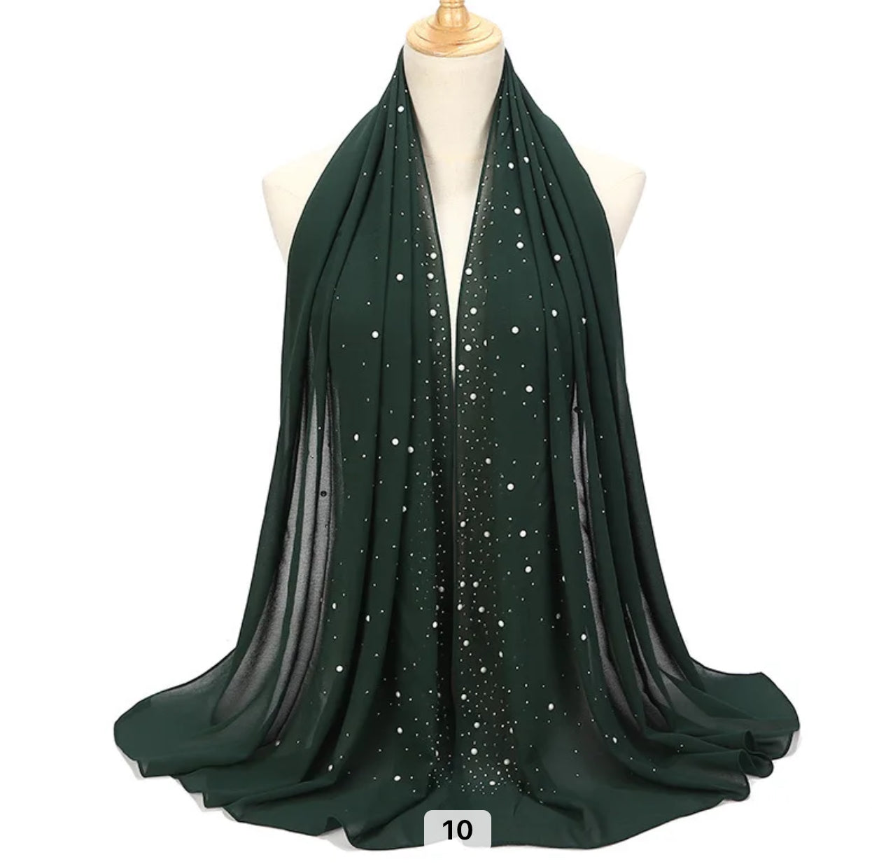 Hijab Mousseline de Soie avec perles