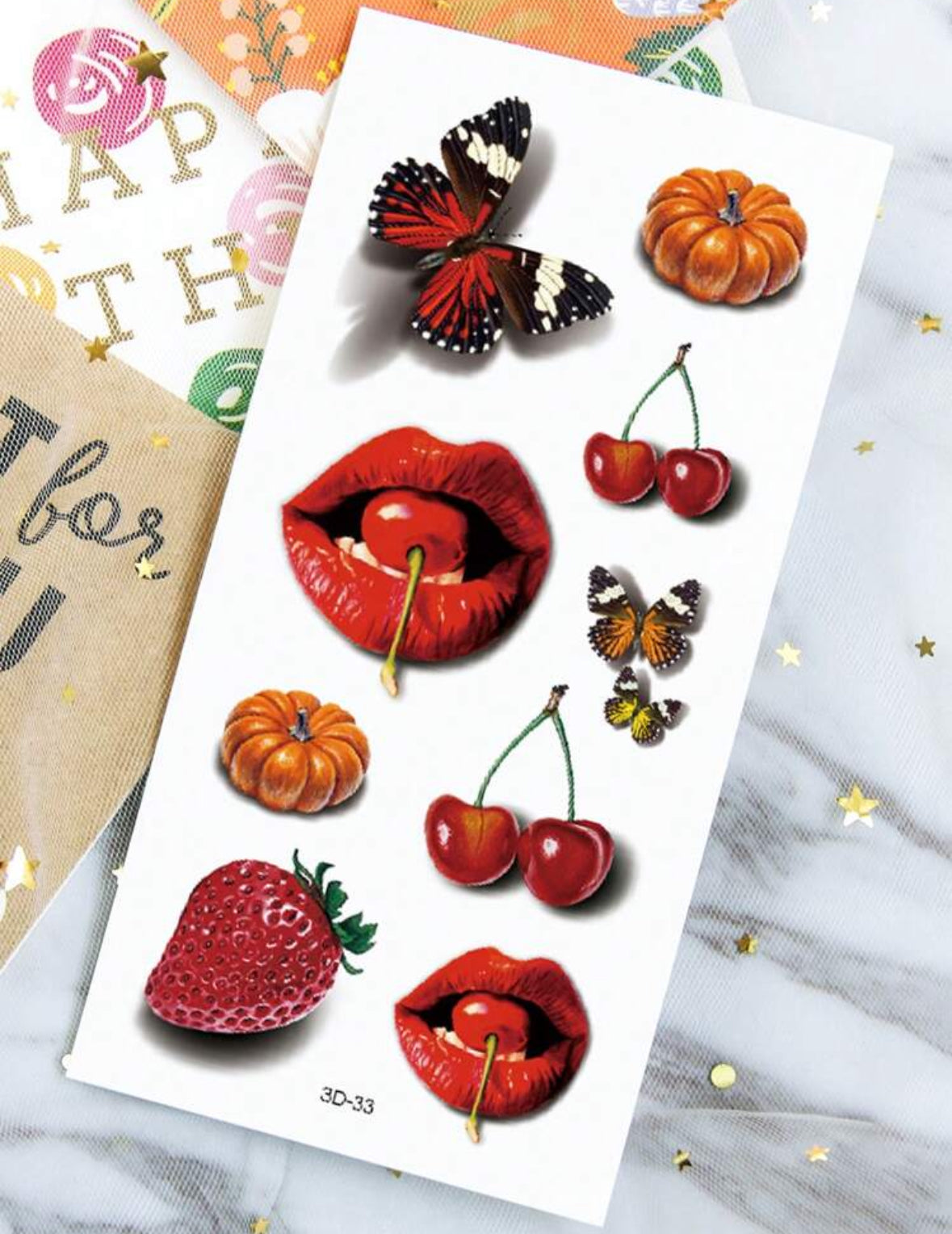 Tatouages Temporaires 3D Sensuels – Pack de 2 Feuilles