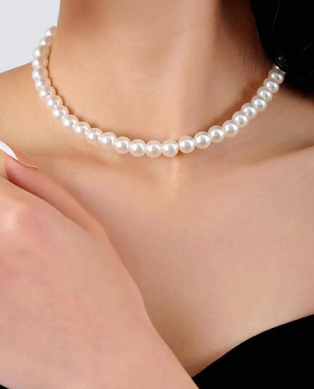Collier Perlé Effet Perles