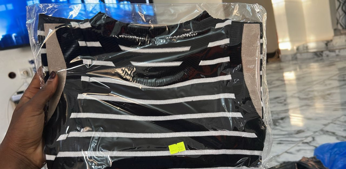 Débardeur côtelé rayé