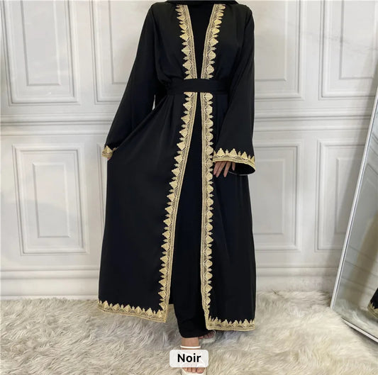 Robe brodé Abaya cardigan turc