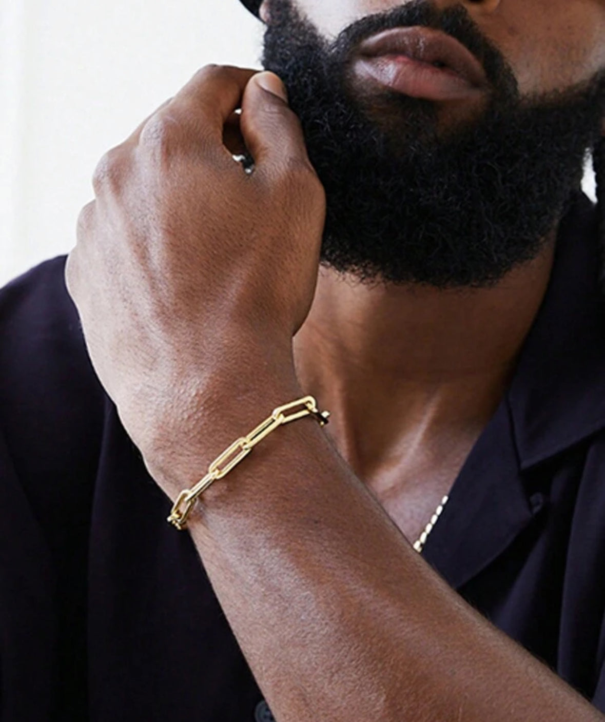 Bracelet Chaîne en Acier Inoxydable Doré – Style Moderne