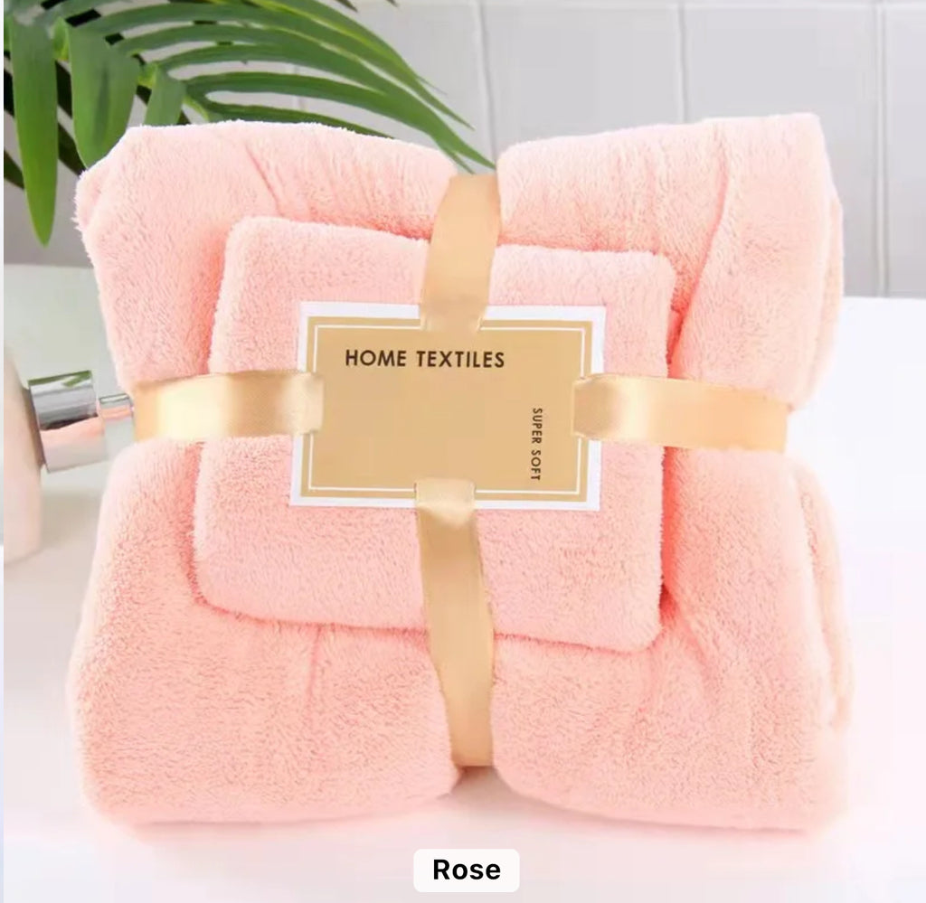 Ensemble de 2 Serviettes Microfibre Ultra Douces