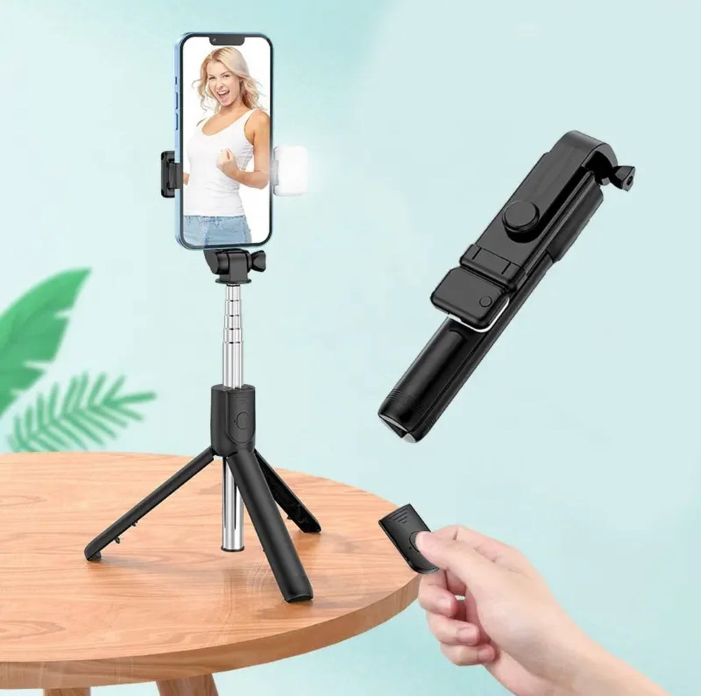 Bâton de Selfie Sans Fil avec Trépied et LED