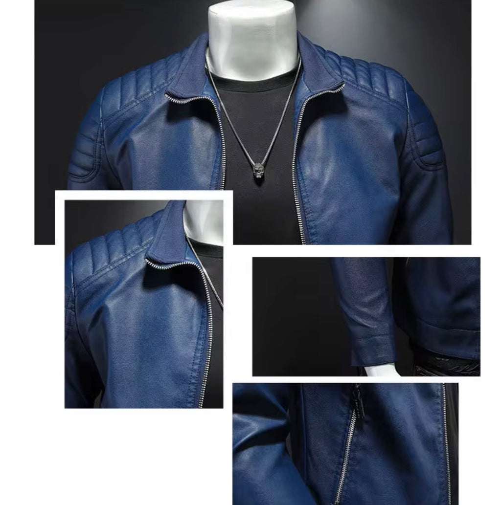 Fitted Urban Racer Jacket with Quilted Details