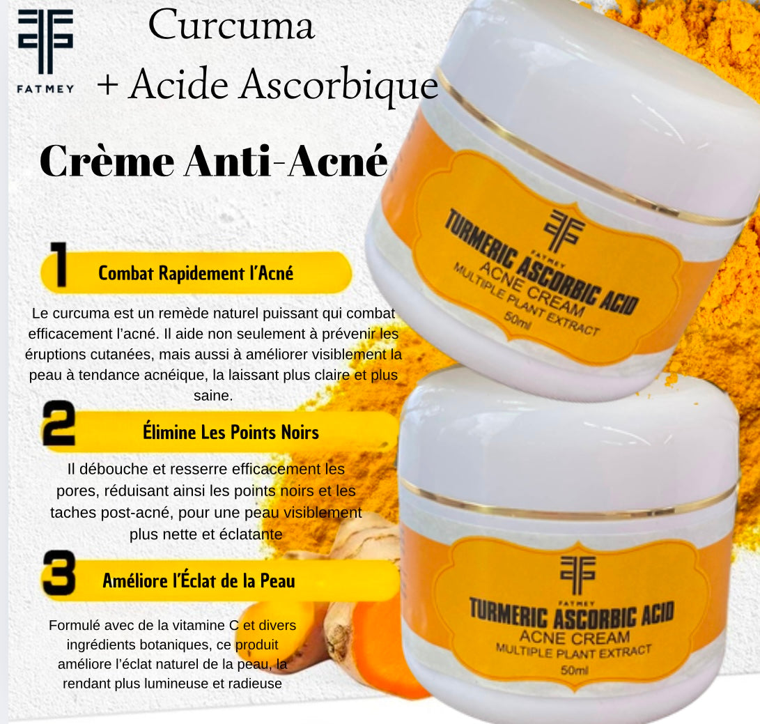 Crème anti-acné au curcuma
