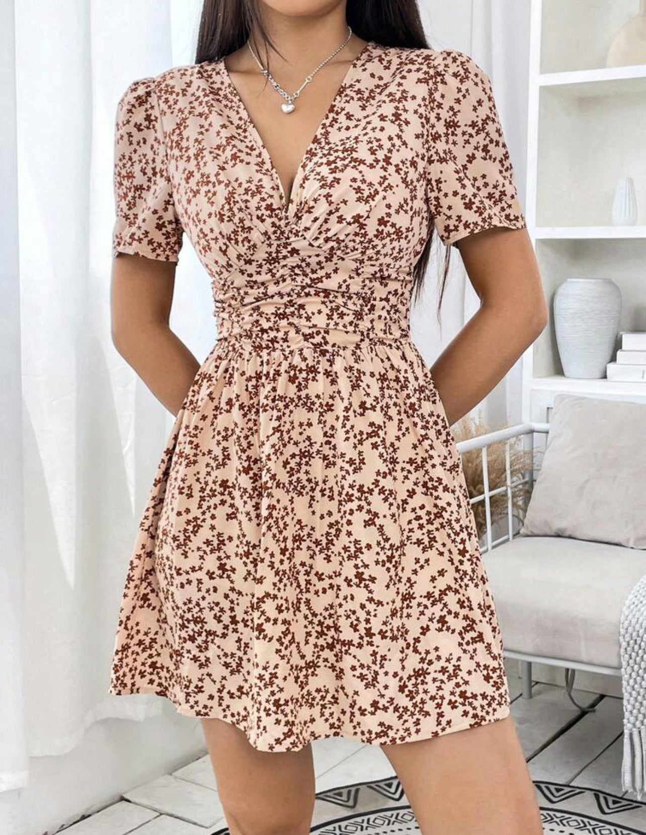 PETITE Robe Imprimé Floral À Ruché