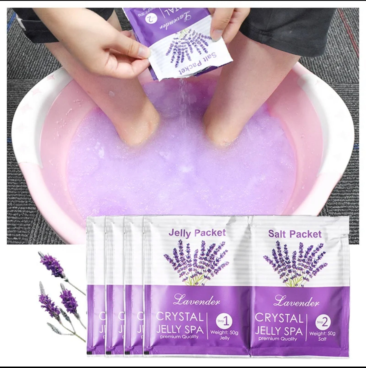 Spa de luxe pour les pieds Crystal Jelly - Thérapie aux sels naturels de la mer