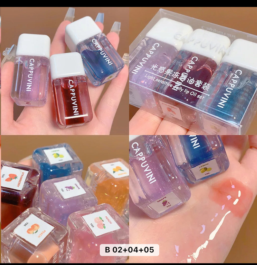 Temptation Trio – Fruity-Tinted Hydrating Lip Oils
