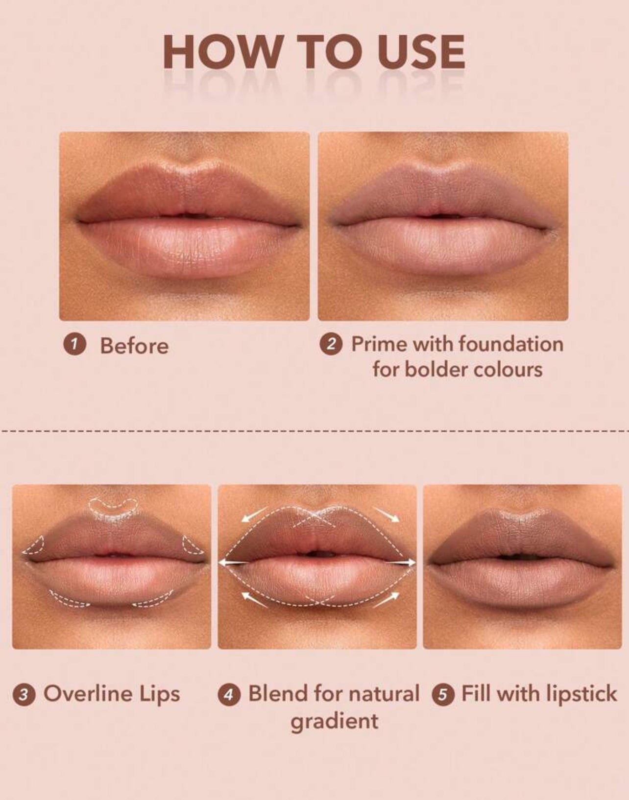 Rouge à lèvres et Liner Duo-Caramel profond 2-en-1 mat double extrémité crayon à lèvres rouge à lèvres hautement pigmenté longue durée
