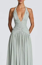 ROBE LONGUE AMARIS - SAUGE