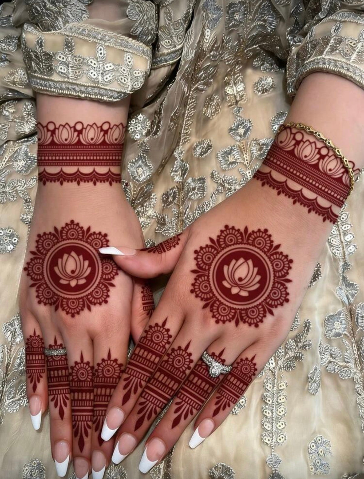 4 feuilles de Tatouage Éphémère Henné Mandala & Lotus