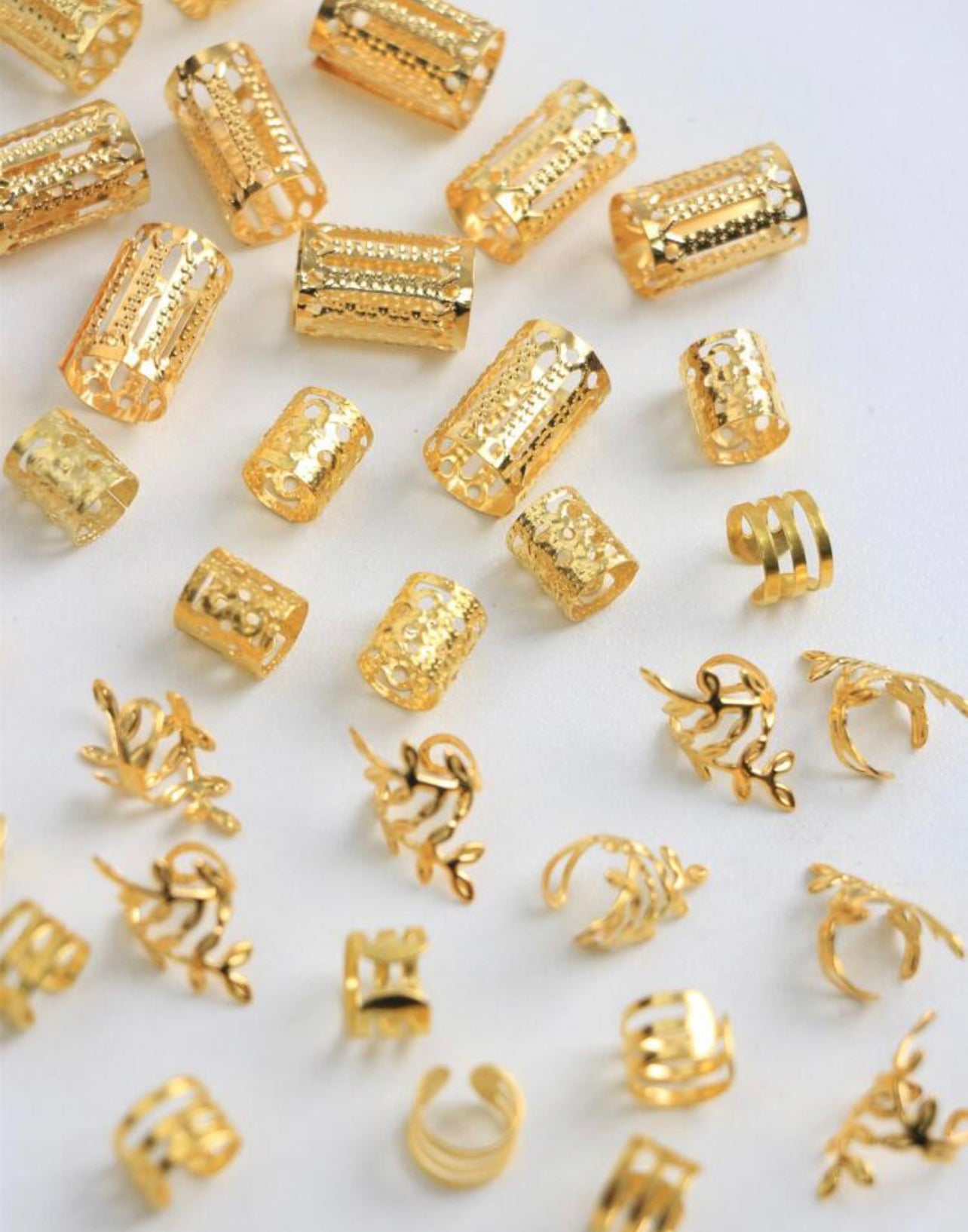 40pcs Mixed Dirty Gold Braids Set Street Style Party Mini Hair Accessory