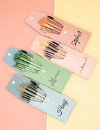 Ensemble de pinceaux de maquillage avec sac combo de nom personnalisé, parfait pour les cadeaux