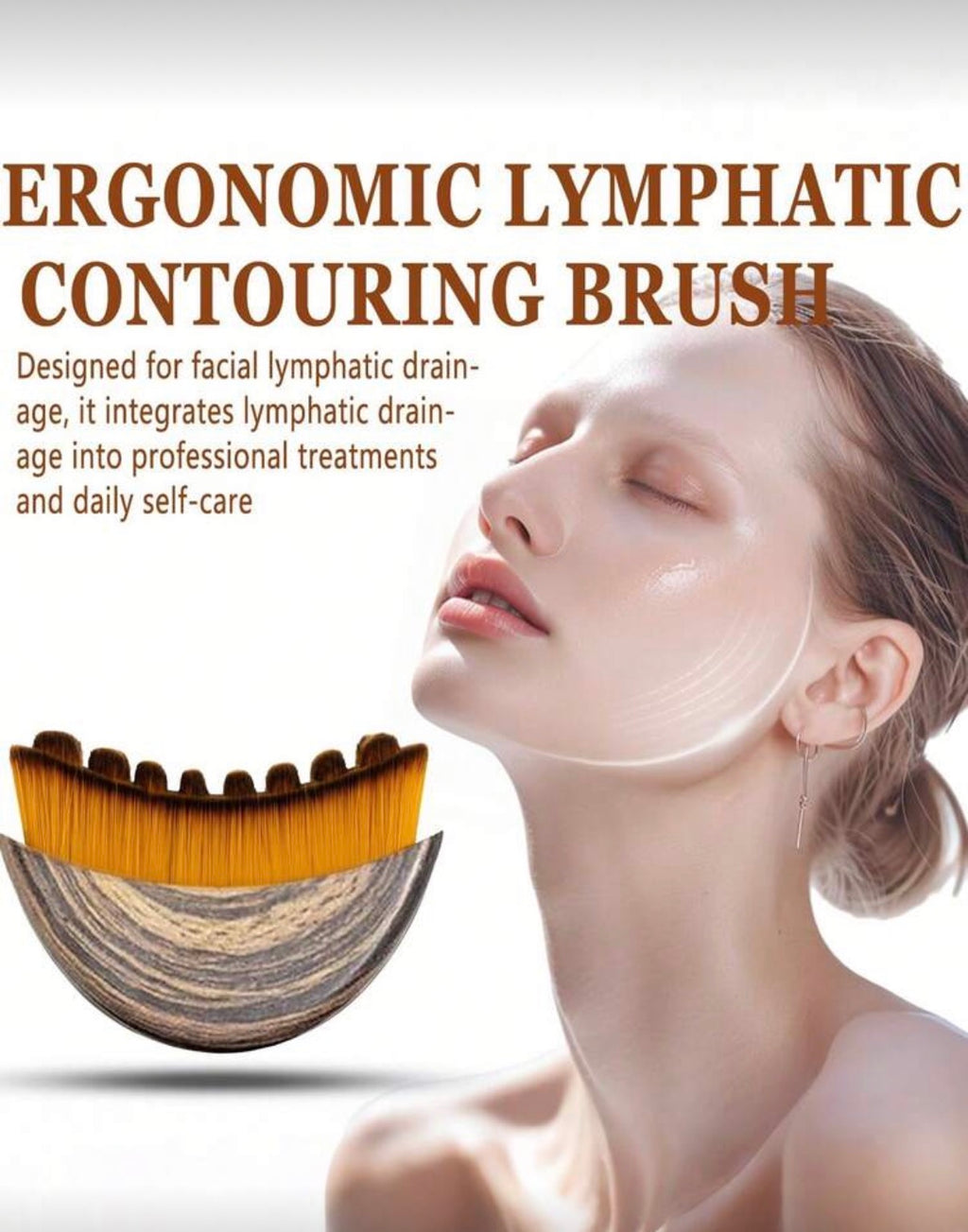 Brosse de Massage Visage et Cou en Bois – Rituel Spa & Détox