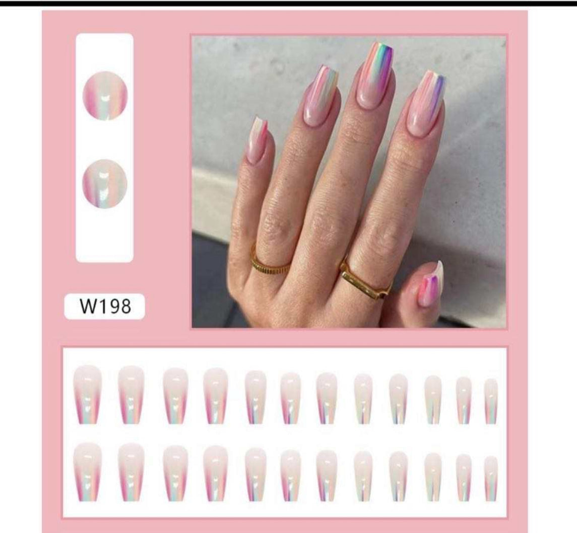 24 pcs faux ongles jelly