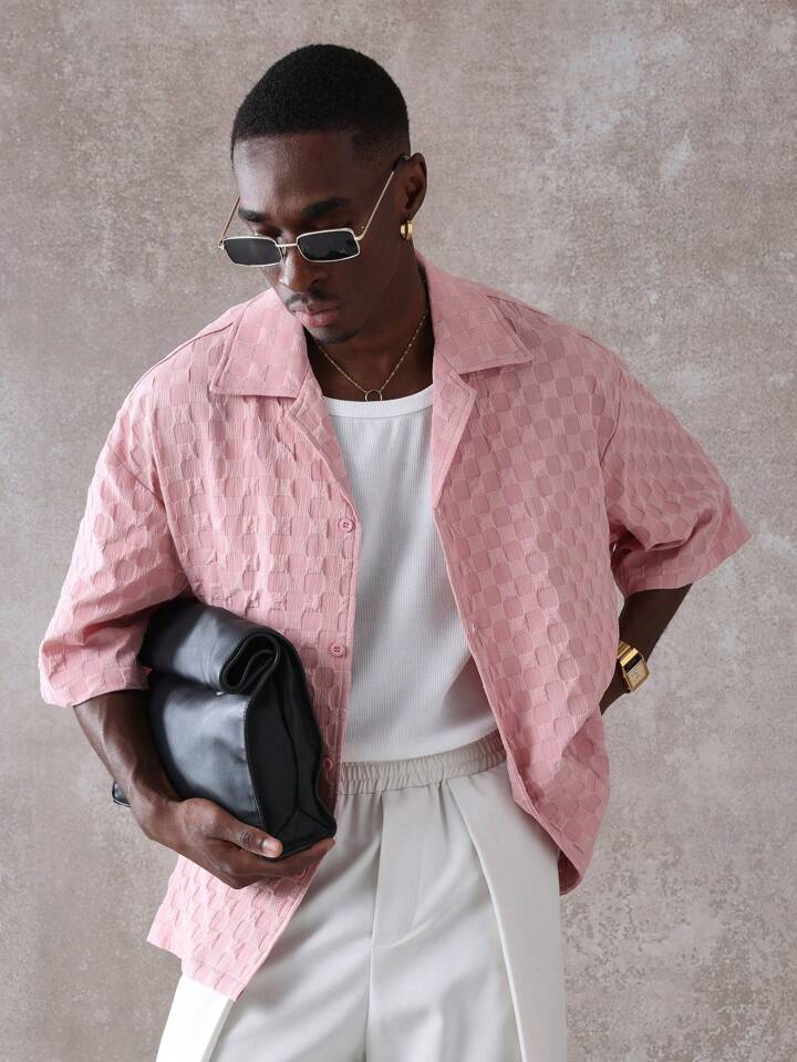 Chemise Homme Oversize Texturée – Style Élégant Décontracté