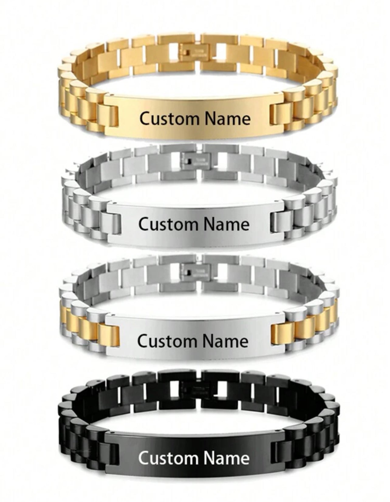 Bracelet En Acier Inoxydable Pour Hommes - Gravure Au Laser