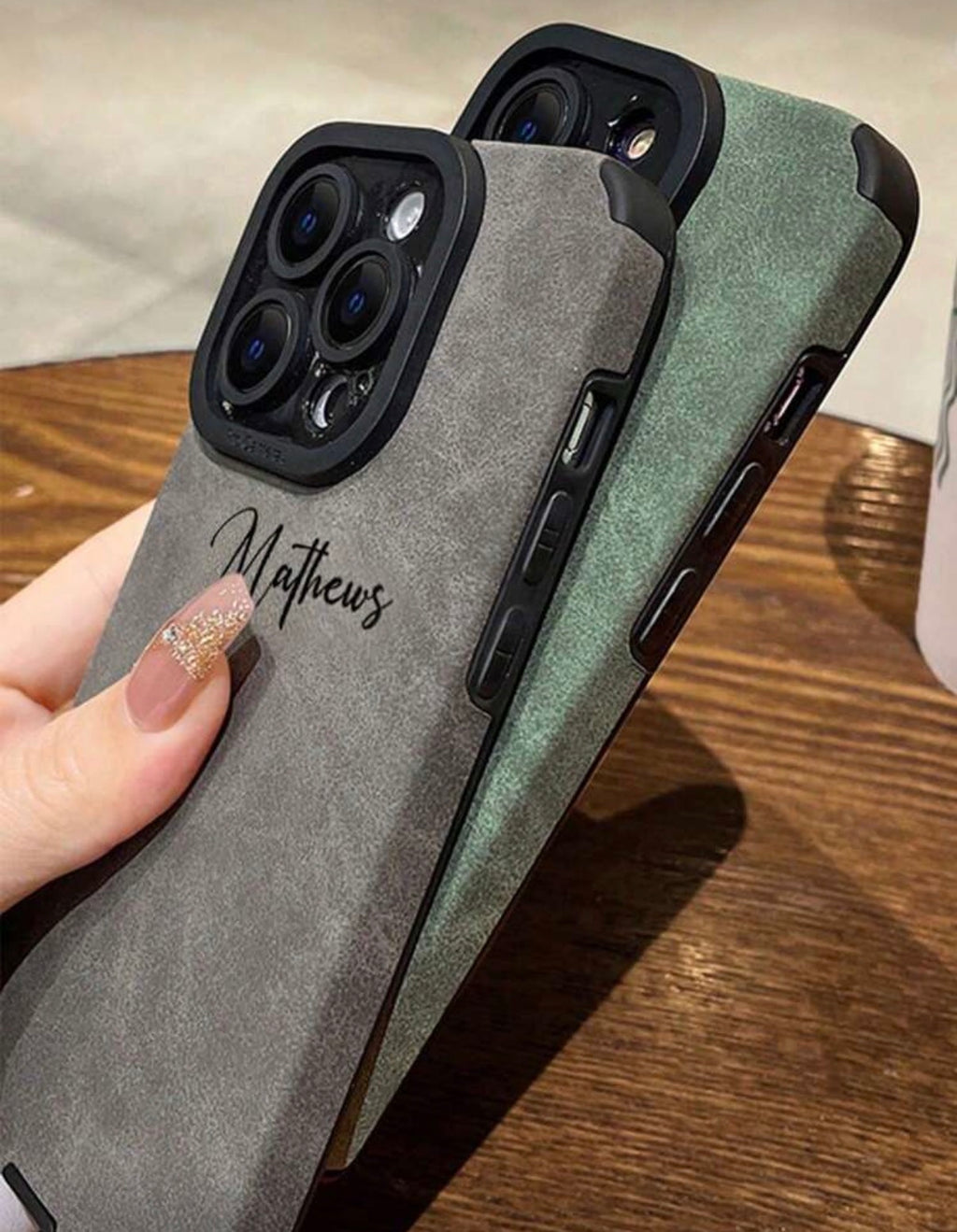 Personalized Suede-Effect iPhone Case – Soft Texture & Elegant Design