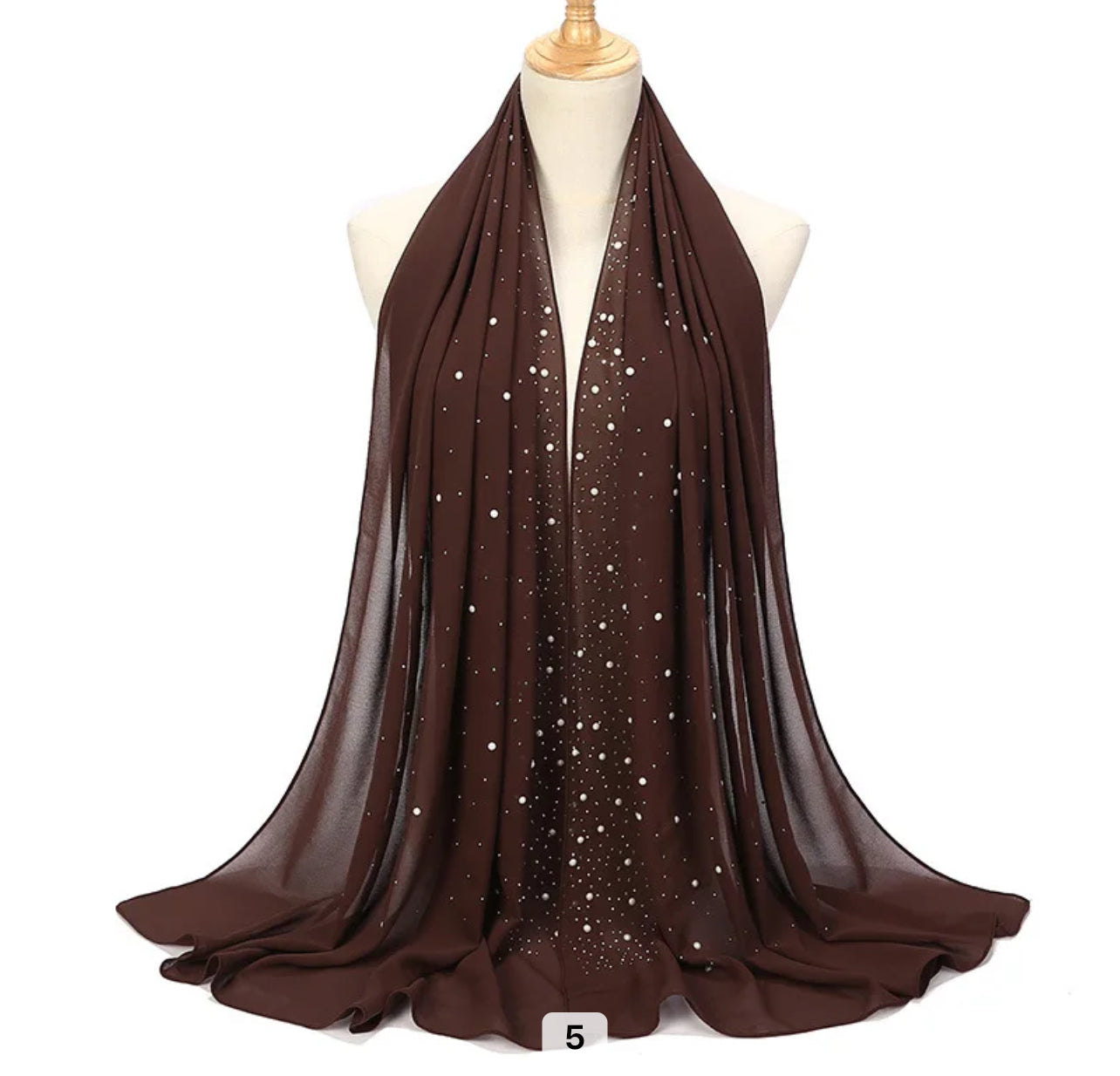 Hijab Mousseline de Soie avec perles