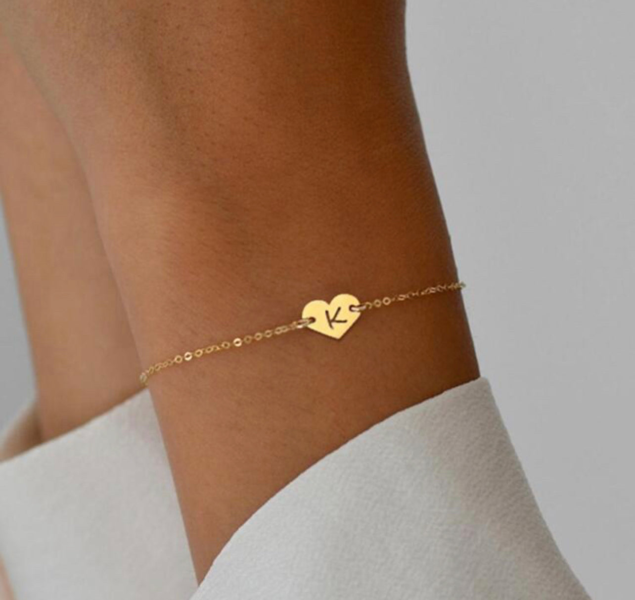 Bracelet lettre K acier inoxydable