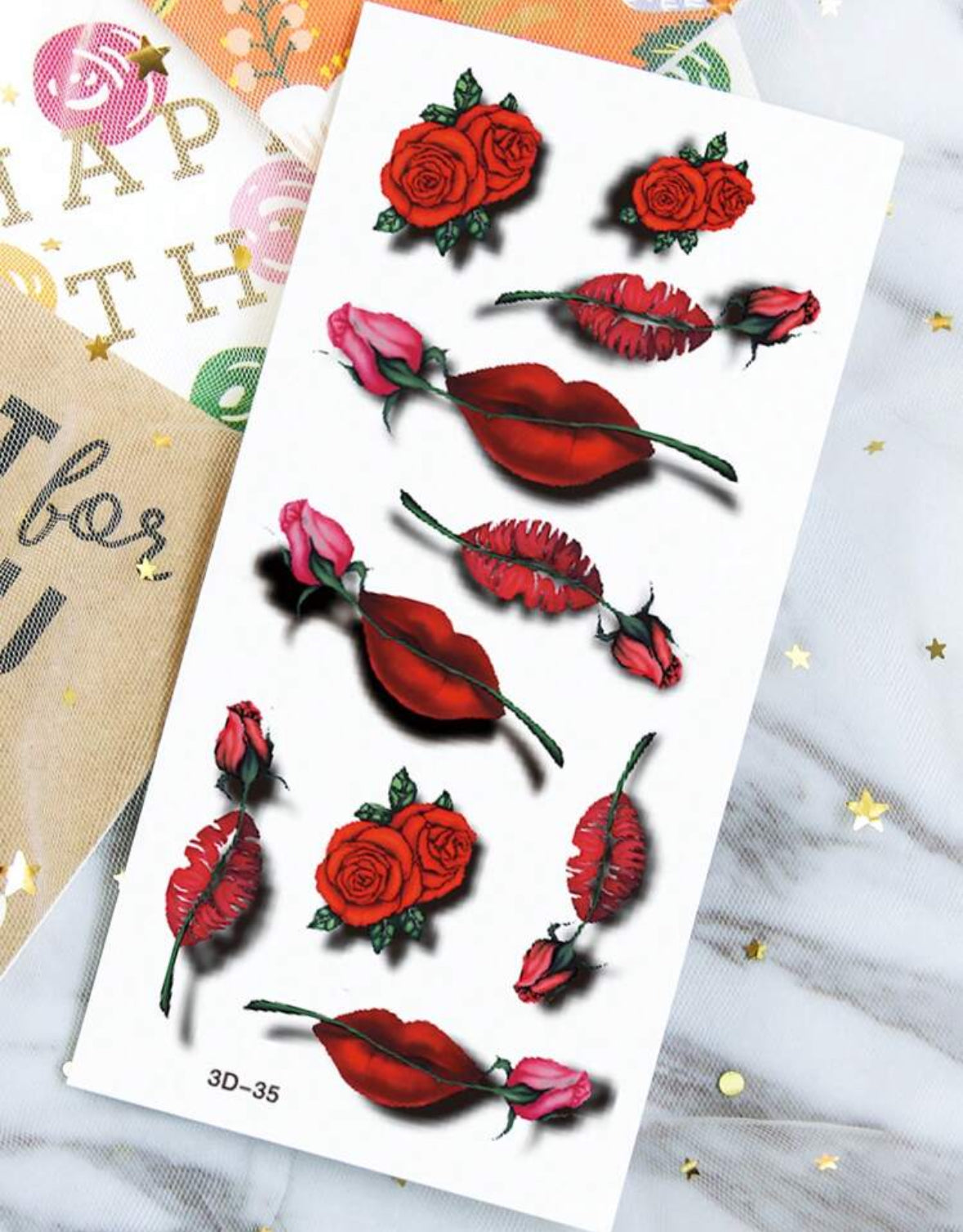 Tatouages Temporaires 3D Sensuels – Pack de 2 Feuilles