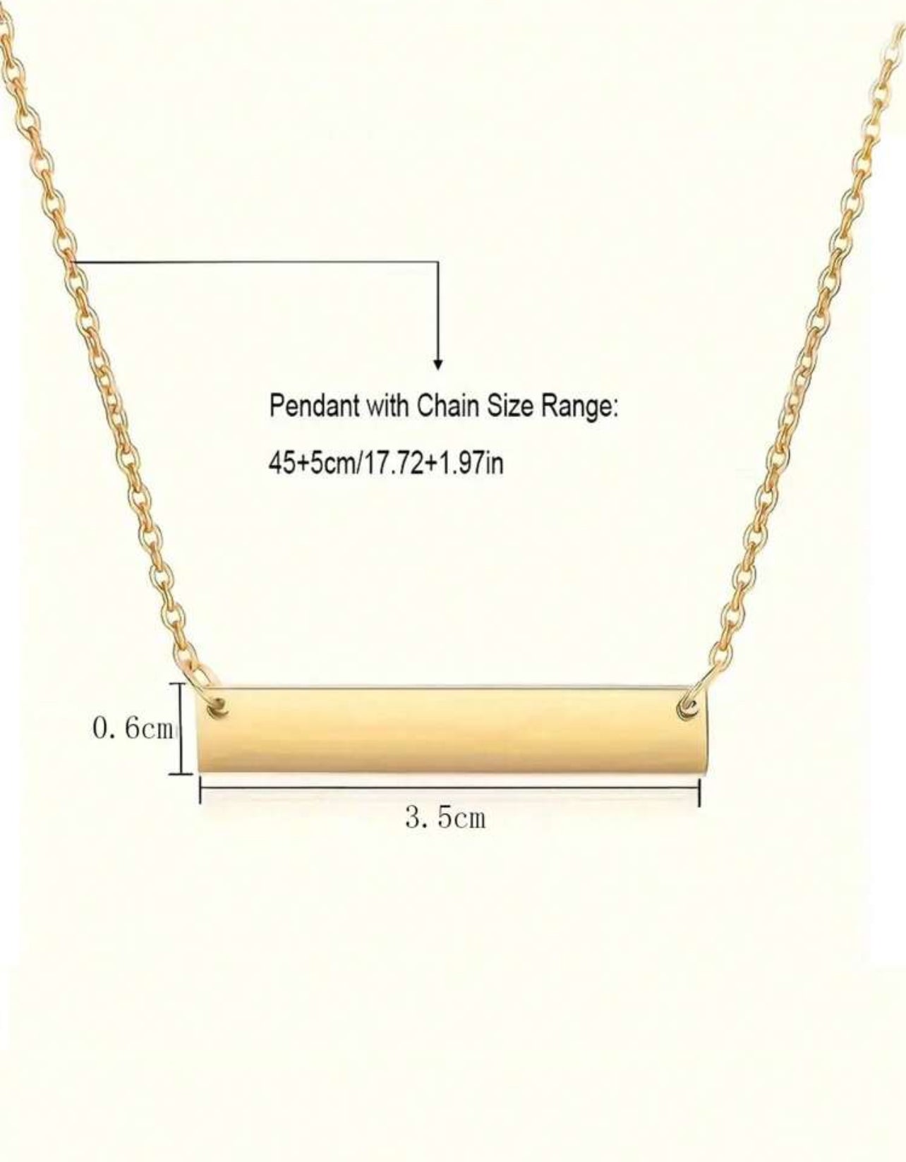 1pc Long Collier Amitié personnalisé en acier inoxydable