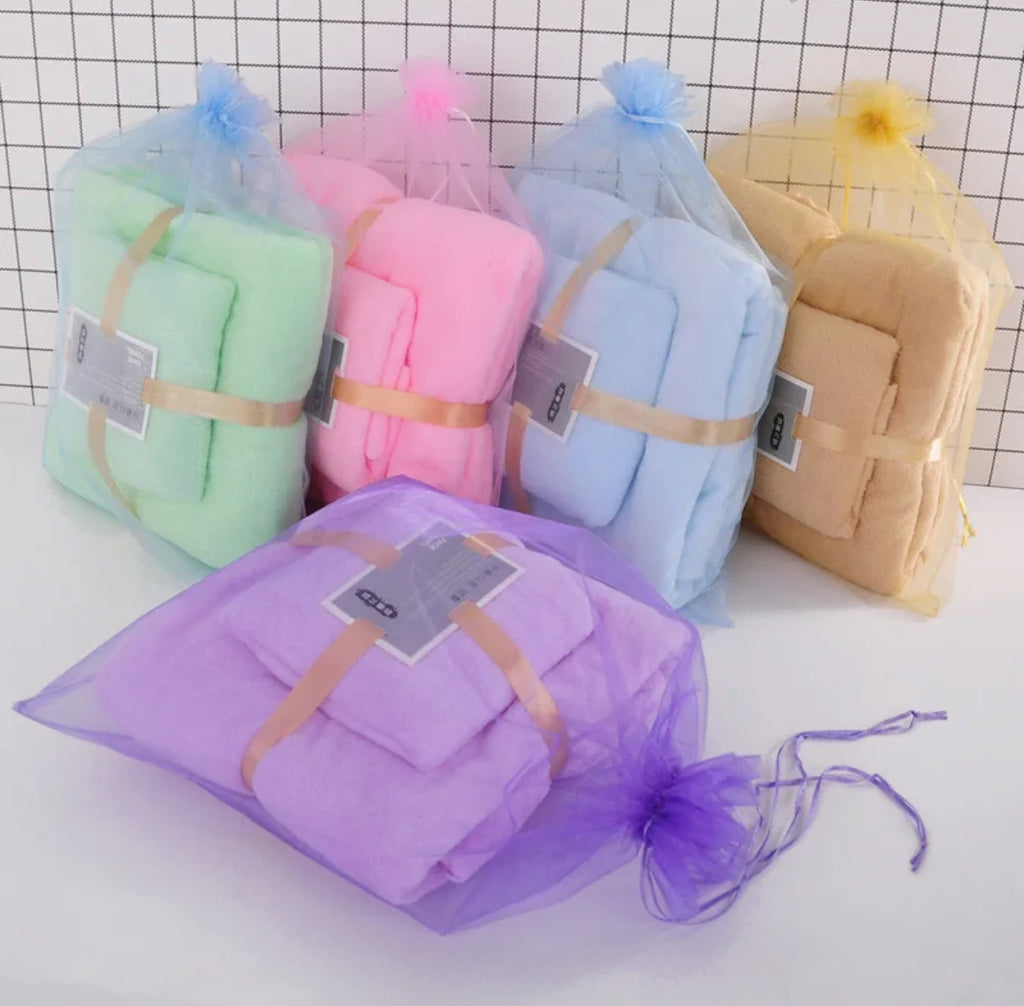 Ensemble de 2 Serviettes Microfibre Ultra Douces