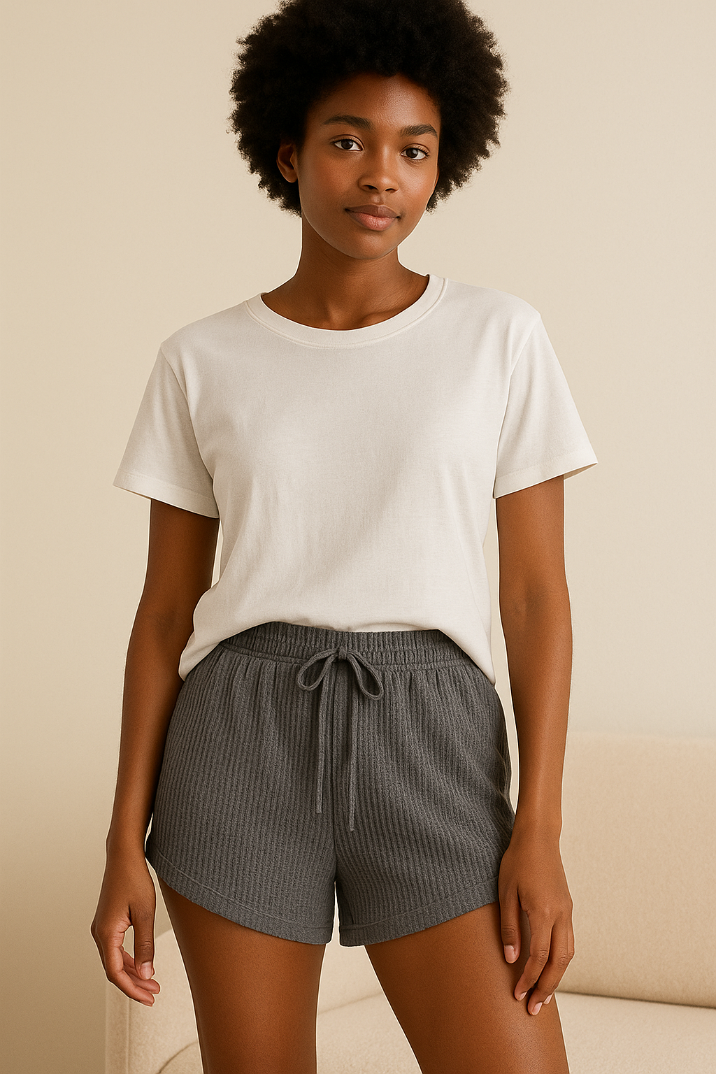 Douceur Estivale - Shorts Confort en Tricot.