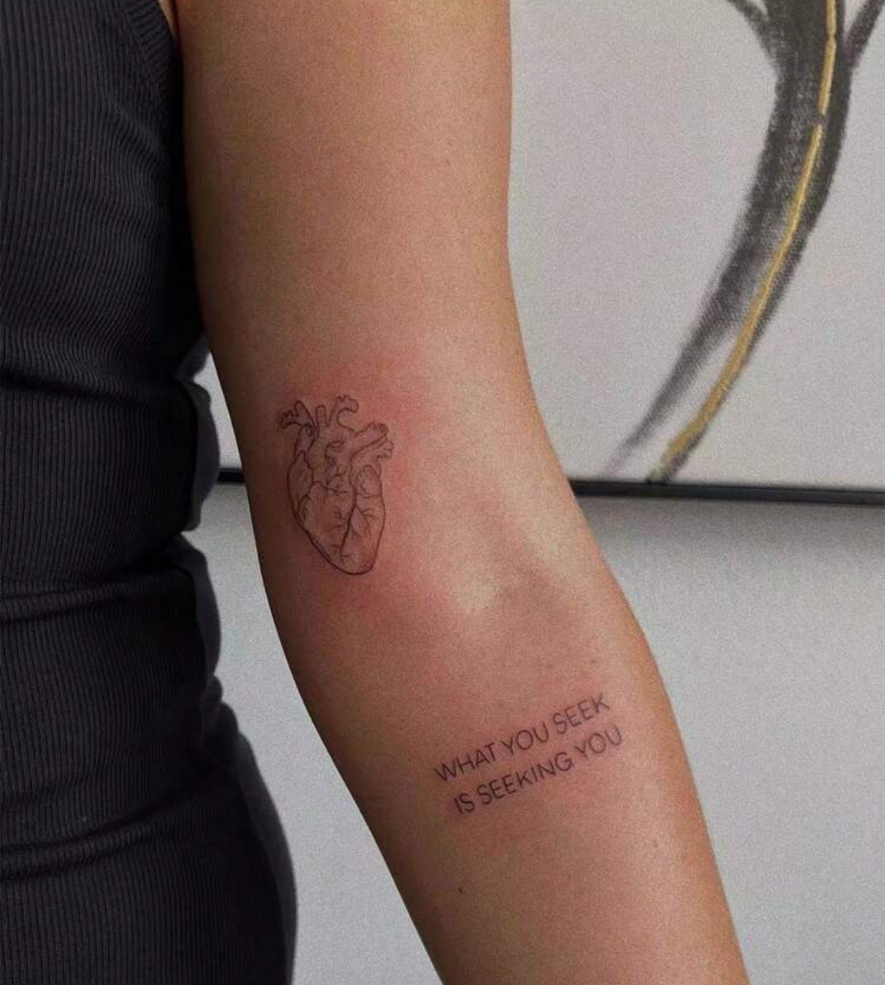 1pc tatouage de battement de cœur temporaire avec texte artistique