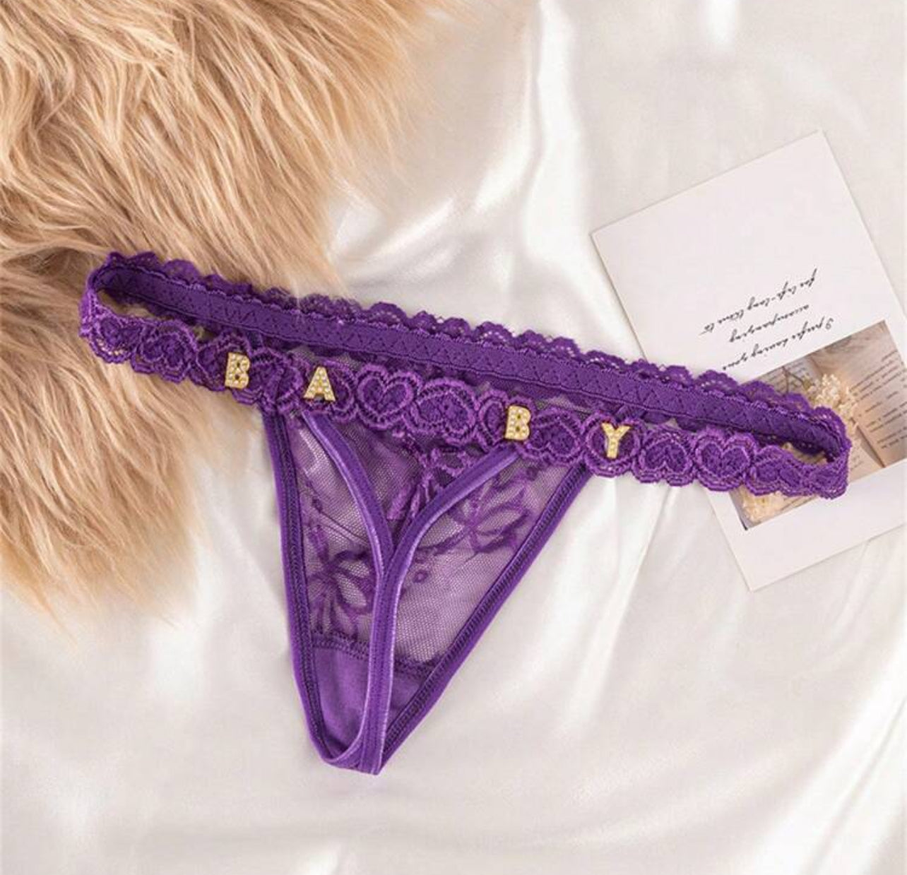 Culotte en dentelle avec lettres personnalisées pour femmes, string en dentelle Sexy avec lettres personnalisées, lettres brillantes en strass bricolage