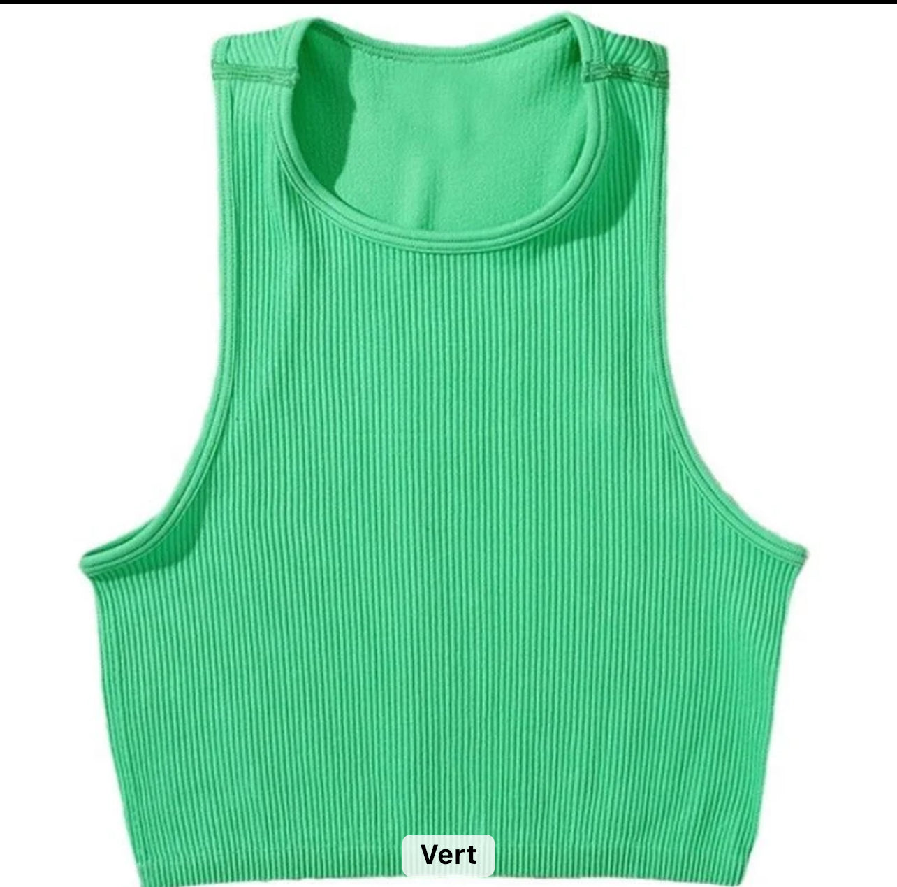 Crop Tops Côtelés en Tricot