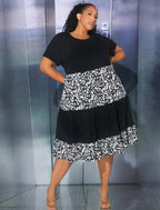 Robe à imprimé graphique à volants