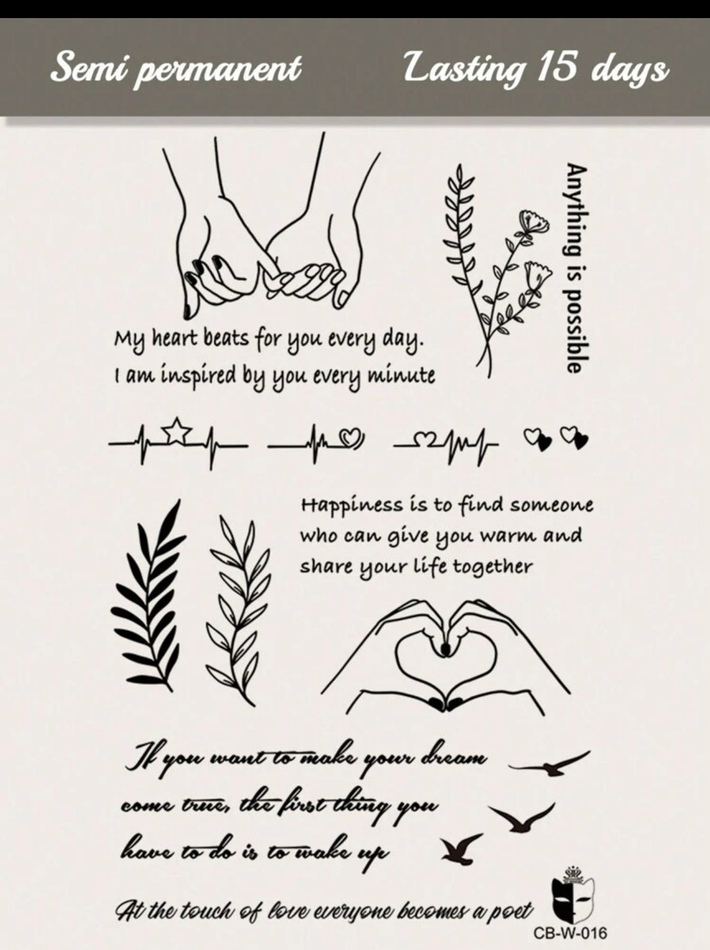 Tatouages Temporaires – Collection « Love & Inspiration »